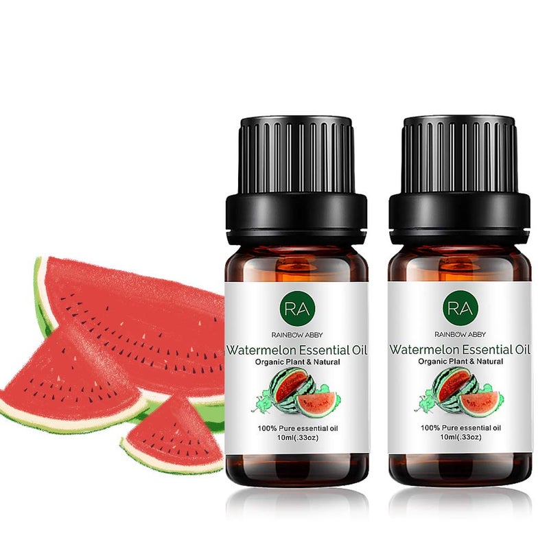 Rainbow Abby 2-Pack Watermelon Essential Oil, Pure, Undiluted, Therapeutic Grade Watermelon Oil - 2x10 mL - Image 1